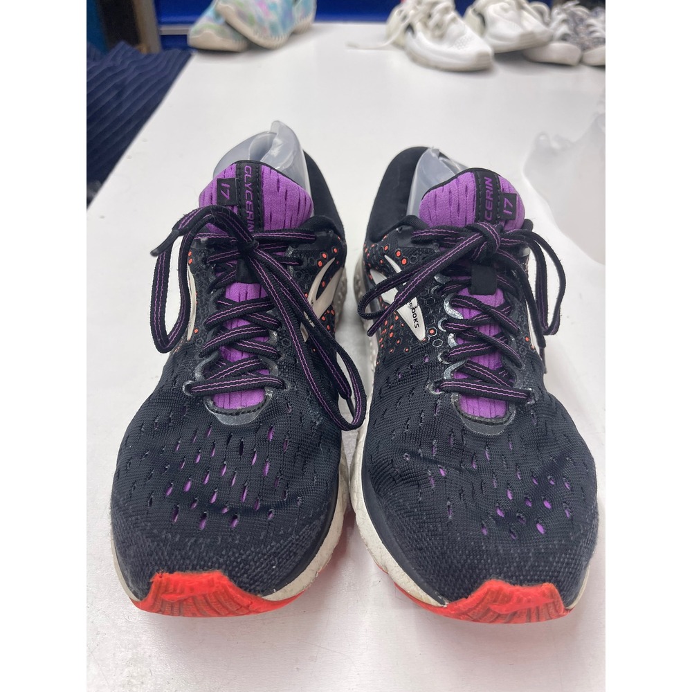 Brooks Glycerin 17 Black Purple Running Shoes DNA LOFT Cushioning Sz 9
